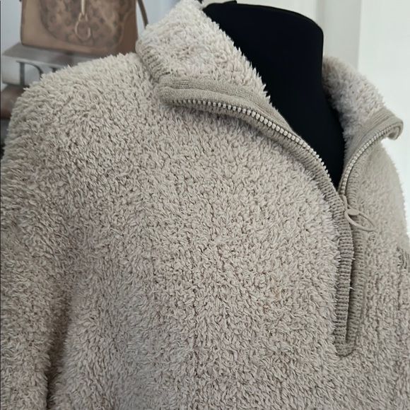Aerie Two Tone Cozy Cream Sherpa Pullover size small - Picture 3 of 8